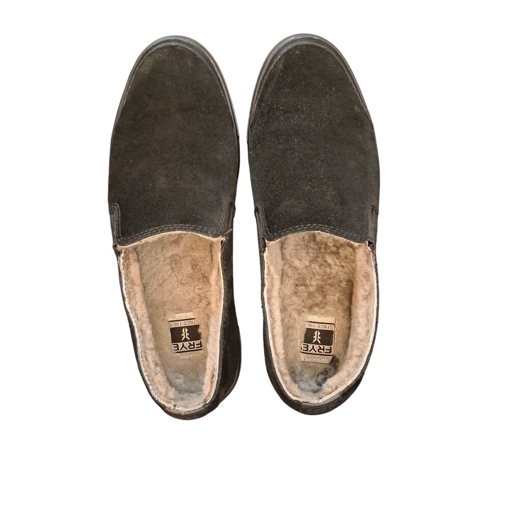 FRYE Gemma Shearling Suede Loafer Slip On Sneakers Shoes Women Black Size-7.5M - Picture 4 of 8